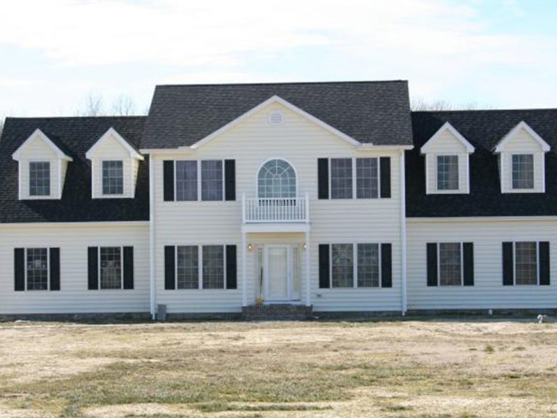 Traditional two story home after its recent construction