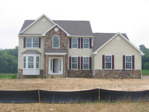 Custom home construction site near the project's completion